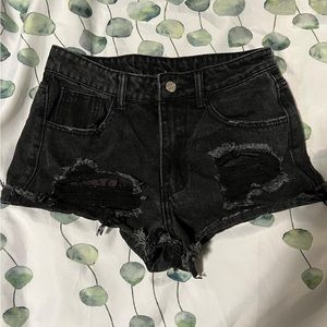 Shein black jean shorts